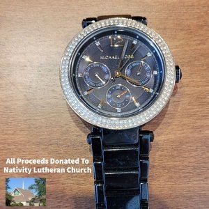 Michael Kors Watch (Black & Gold)
